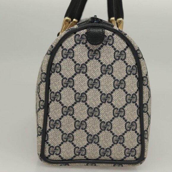 GUCCI GG Supreme Sherry Line Hand Bag PVC Navy Gold Red 69 02 006 Auth 136050 - Picture 5 of 16